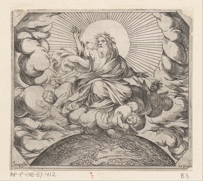 God scheidt land en water door Antonio Tempesta