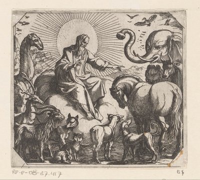 God schept de dieren op het land door Antonio Tempesta