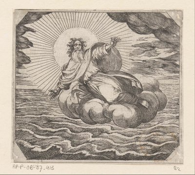 God schept hemel en aarde door Antonio Tempesta