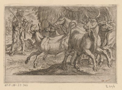 Hercules en de runderen van Geryon door Antonio Tempesta