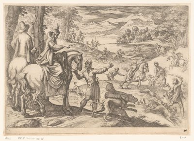 Jacht op herten en wolven door Antonio Tempesta