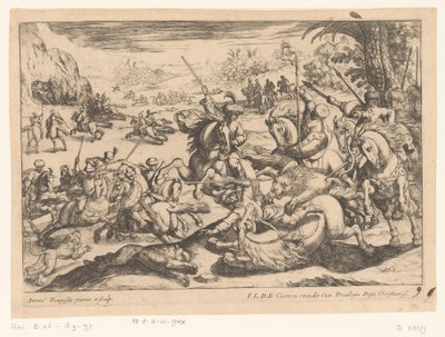 Jacht op leeuwen door Antonio Tempesta