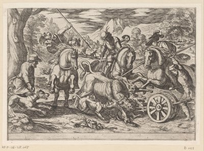 Jacht op wilde stieren door Antonio Tempesta