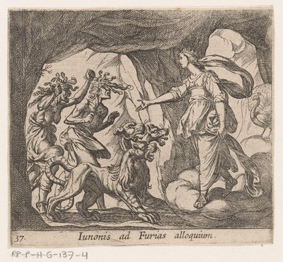 Juno en de Furieën bij de poort van de Hades door Antonio Tempesta