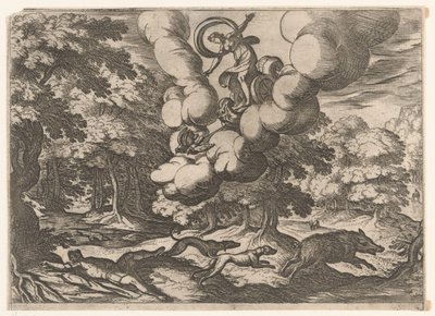 Landschap met de dood van Adonis door Antonio Tempesta