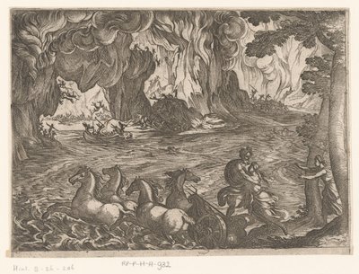 Landschap met de roof van Proserpina door Antonio Tempesta