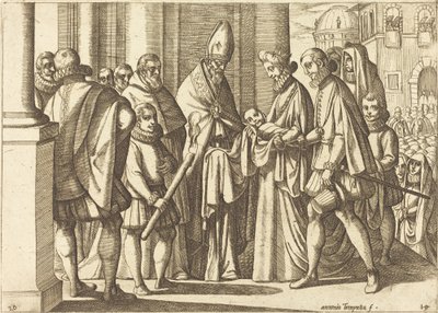 Filips als Jongen voor Margaretha van Oostenrijk door Antonio Tempesta