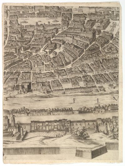Plan van de stad Rome: blad 9 met de Piazza Navona, de Campo di Fiore en de Sant... door Antonio Tempesta