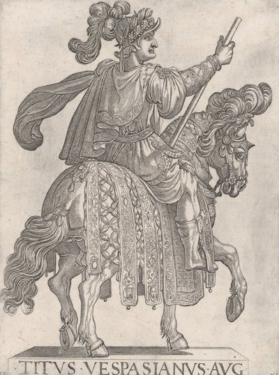 Plaat 11: Titus Vespasianus te paard naar rechts uit de 