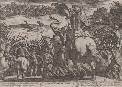 Plaat 16: David doodt Goliath, uit 