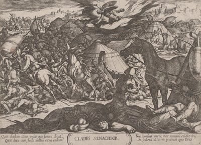 Plaat 21: De Engel van de Heer Verslaat het Leger van Sanherib door Antonio Tempesta