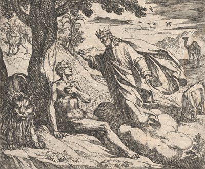 Plaat 2: De schepping van de mens Hominis creatio, uit Ovidius