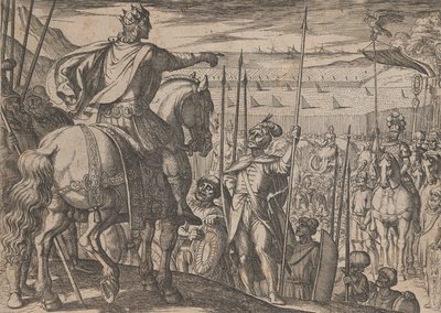 Plaat 3: Alexander Instruerend zijn Soldaten, uit De Daden van Alexander de Grote door Antonio Tempesta