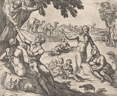 Plaat 3: De Gouden Eeuw Aetas aurea, uit Ovidius