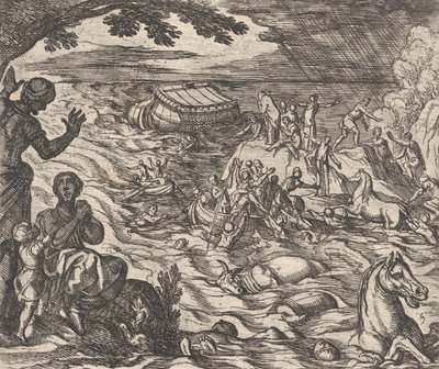 Plaat 7: De zondvloed, uit Ovidius