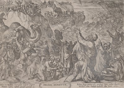 Plaat 8: De Egyptenaren verdrinken in de Rode Zee, uit 