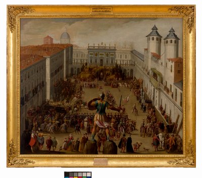 Toernooi op het Piazza del Castello, Turijn, 1620 door Antonio Tempesta