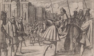 Triomfantelijke intocht van Margaretha van Oostenrijk in Milaan, uit Het leven van Margaretha van Oostenrijk, 1612 door Antonio Tempesta