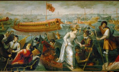 Intocht van Caterina Cornaro in Venetië door Antonio Vassilacchi