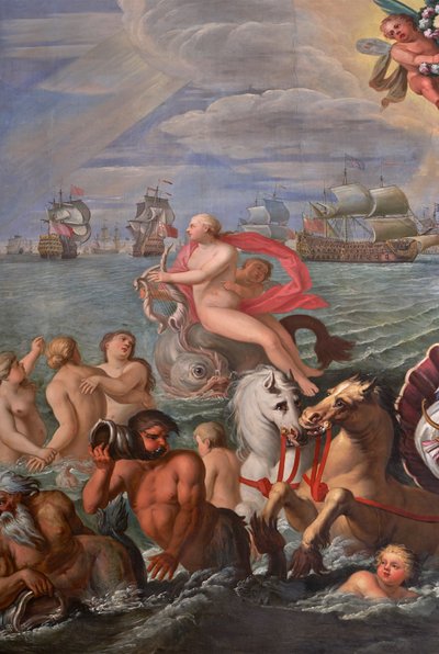 Detail van de koninklijke tekenkamer door Antonio Verrio