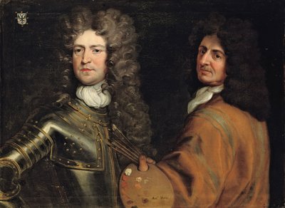 Dubbelportret van de kunstenaar met brigadegeneraal Robert Killigrew door Antonio Verrio