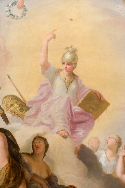 Minerva omringd door de Kunsten en Wetenschappen (detail) door Antonio Verrio