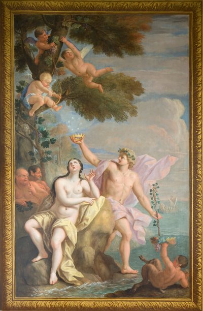 Noordelijke muurschildering die Bacchus en Ariadne afbeeldt, Het Banqueting House door Antonio Verrio