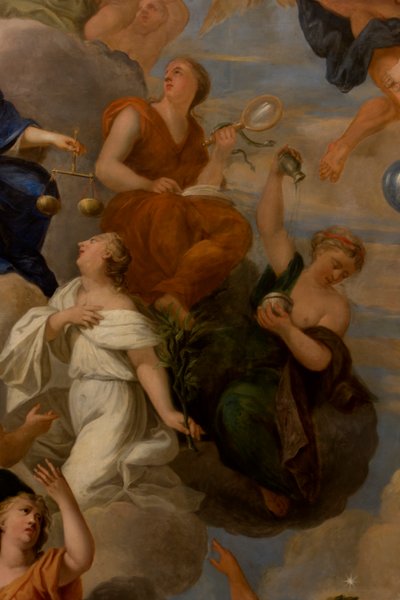 Vrede, Voorzichtigheid en Gematigdheid (detail) door Antonio Verrio