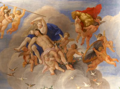 De kleine slaapkamer van de koning door Antonio Verrio