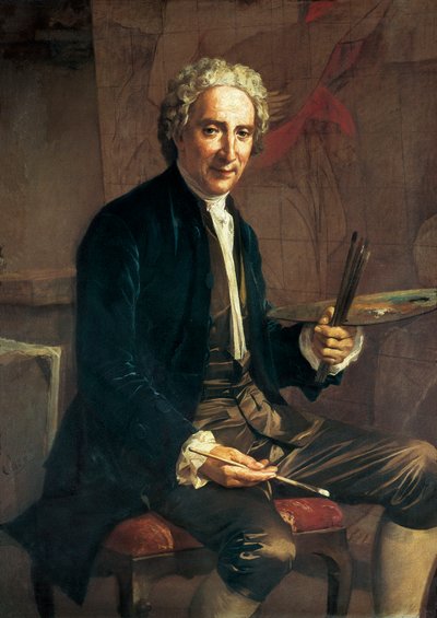 Portret van Antoni Viladomat i Manalt (1678-1755), Spaanse schilder door Antonio Viladomat