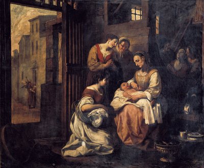 De geboorte van Sint Franciscus door Antonio Viladomat