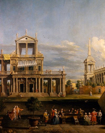 Concert in de Villa, piano en viool, Italië door Antonio Visentini