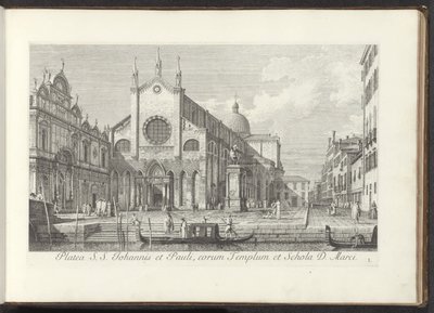 Gezicht op de kerk de Santi Giovanni e Paolo te Venetië door Antonio Visentini