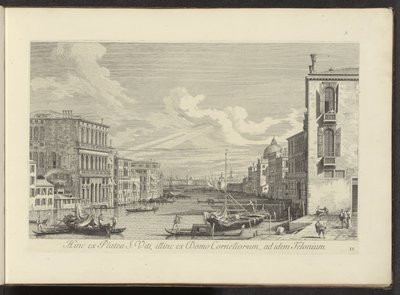 Gezicht op het Canal Grande en Campo San Vio te Venetië door Antonio Visentini