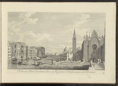 Gezicht op het Canal Grande en de Chiesa di Santa Maria della Carità te Venetië door Antonio Visentini