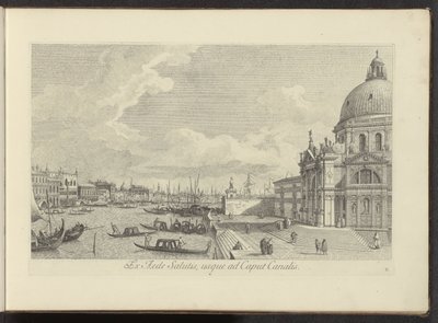 Gezicht op het Canal Grande en de Santa Maria della Salute te Venetië door Antonio Visentini