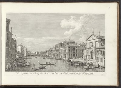 Gezicht op het Canal Grande en de kerk de San Stae te Venetië door Antonio Visentini