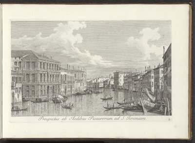 Gezicht op het Canal Grande te Venetië door Antonio Visentini