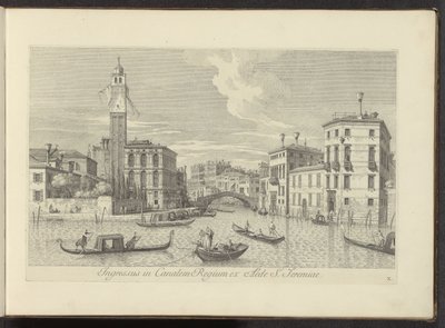 Gezicht op het Cannaregio en Palazzo Labia te Venetië door Antonio Visentini