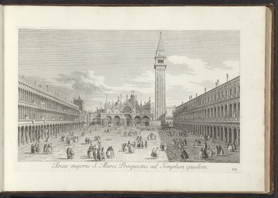 Gezicht op het San Marcoplein en de San Marco te Venetië door Antonio Visentini