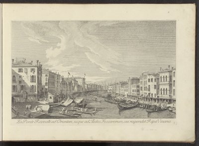 Gezicht vanaf de Rialtobrug op het Canal Grande te Venetië door Antonio Visentini