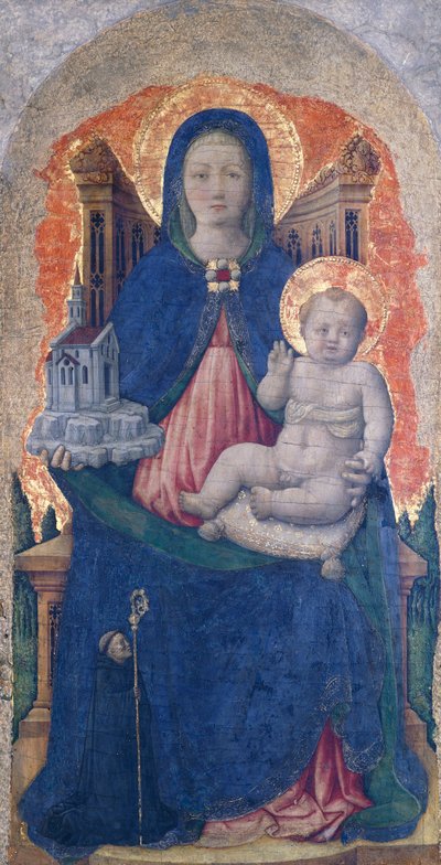 Madonna met Kind, detail van het Praglia Altaarstuk, door Antonio Vivarini door Antonio Vivarini