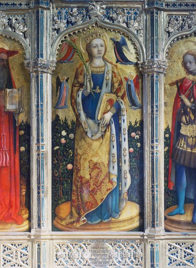 Polyptiek van Sint Sabina, detail, door Antonio Vivarini bekend als Antonio da Murano, Kerk van San Zaccaria, Venetië, Veneto, Italië, 2e eeuw door Antonio Vivarini