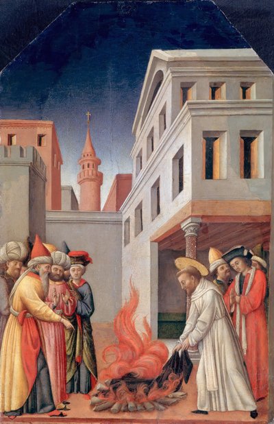 Het wonder van het heilige vuur voor de sultan door Antonio Vivarini