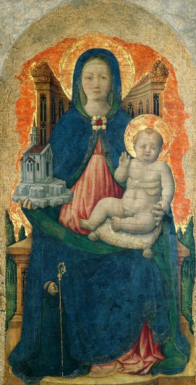 De Maagd en het Kind op de Troon uit het Praglia Polyptiek, ca. 1448 door Antonio Vivarini