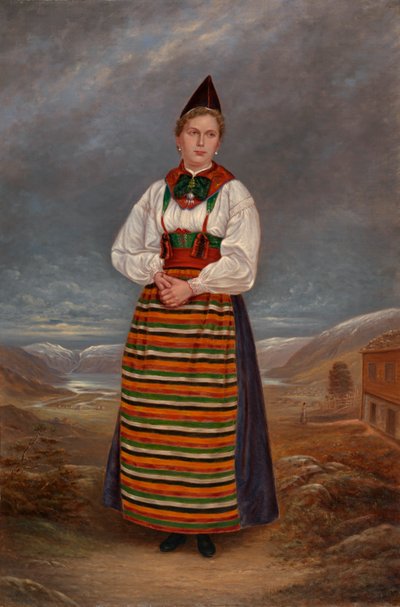 Zweedse dame, ca. 1893 door Antonio Zeno Shindler