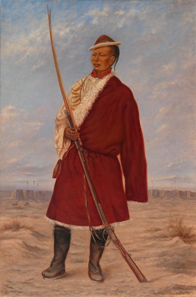 Tibetaanse man, ca. 1893 door Antonio Zeno Shindler