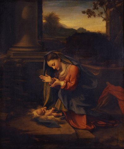 Madonna die het Kind aanbidt, c. 1525 door Antonio da Correggio