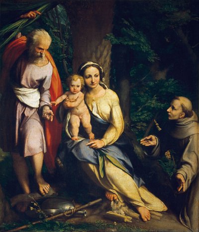 De rust tijdens de vlucht naar Egypte door Antonio da Correggio
