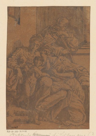 Heilige Familie met Anna door Antonio da Cremona